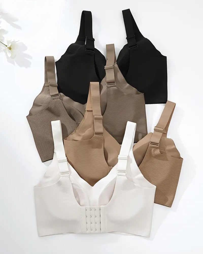 Női egyszínű négysoros állítható vezeték nélküli melltartó
