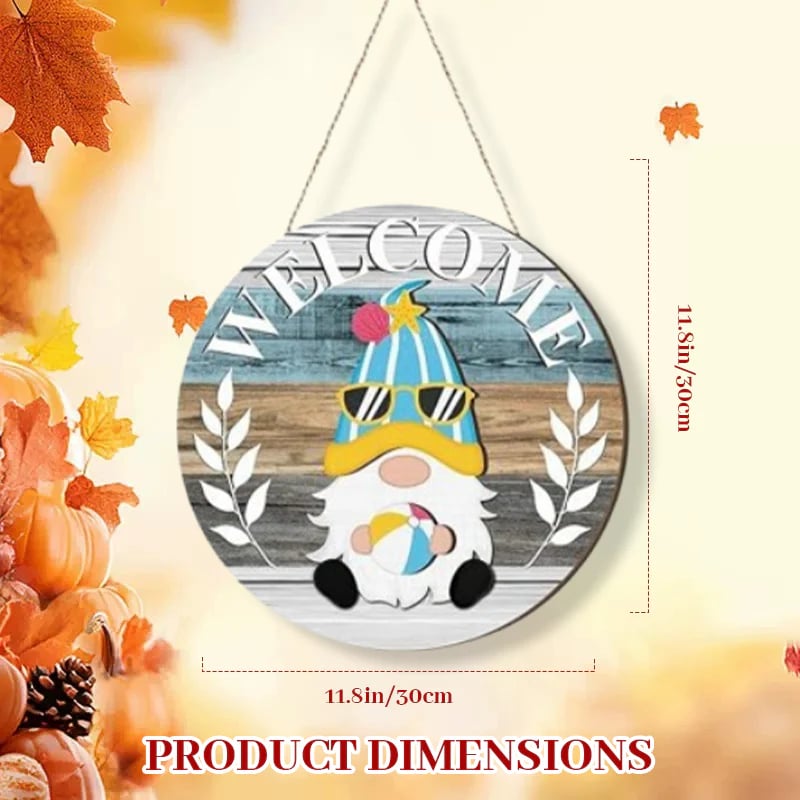 🍁A legjobb karácsonyi dekorációk🎄Cserélhető fa üdvözlőtábla törpével🎈