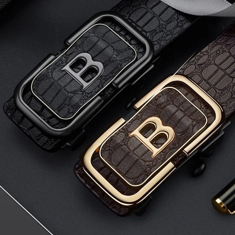 Nagy luxus férfi krokodil mintás automata csatos öv