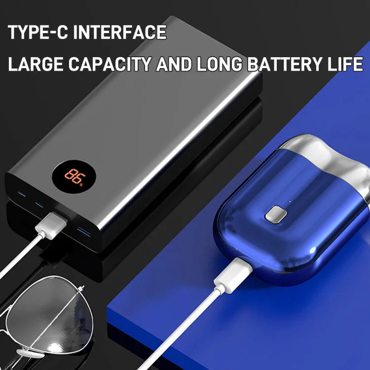 ✨2024 Új, továbbfejlesztett USB mini borotva férfiaknak, újratölthető vízálló kompakt elektromos borotva otthoni autós utazáshoz