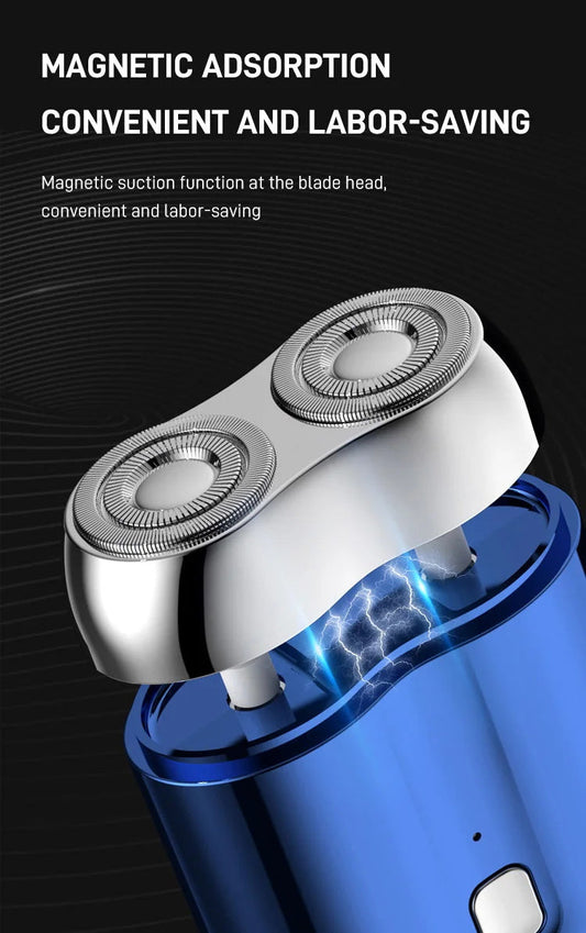 ✨2024 Új, továbbfejlesztett USB mini borotva férfiaknak, újratölthető vízálló kompakt elektromos borotva otthoni autós utazáshoz