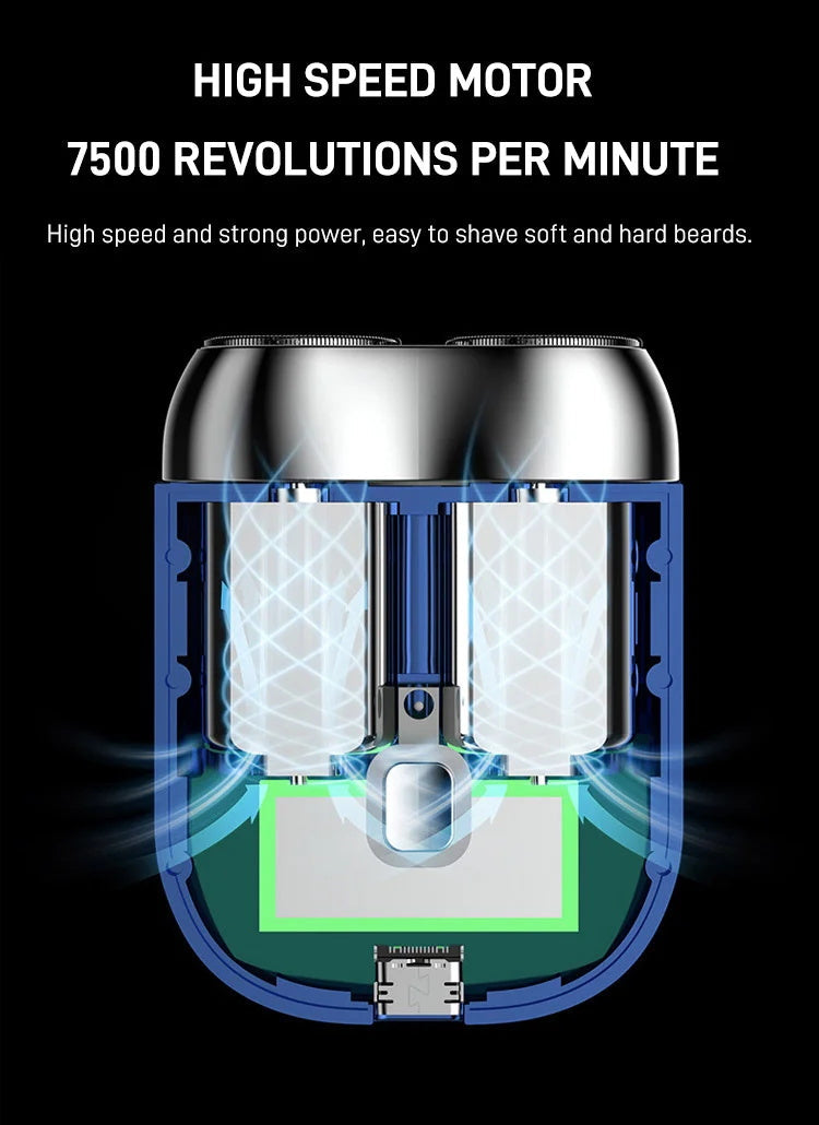 ✨2024 Új, továbbfejlesztett USB mini borotva férfiaknak, újratölthető vízálló kompakt elektromos borotva otthoni autós utazáshoz