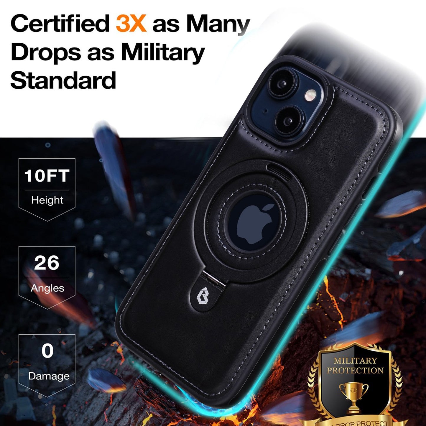 ✨✨✨✨ Luksusowe etui na iPhone'a z wysokiej jakości skórzaną podstawką biznesową