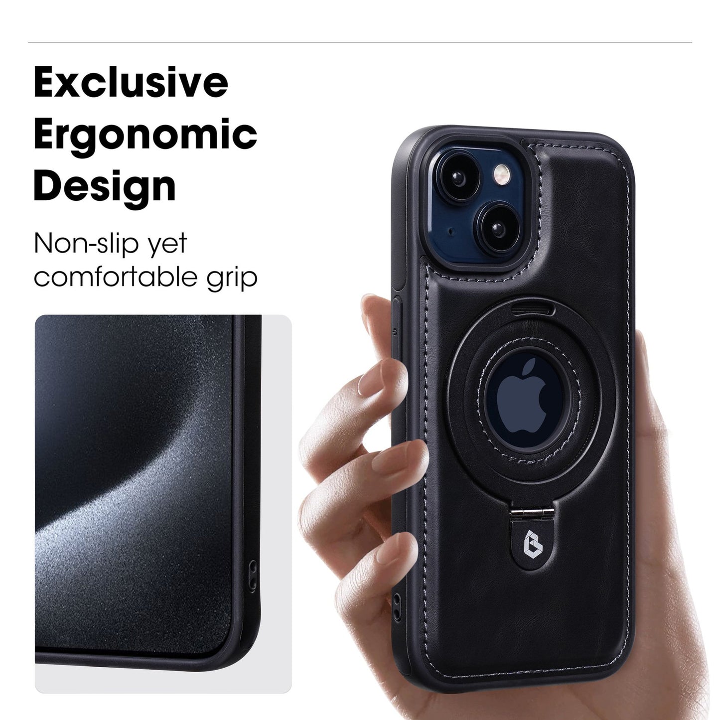 ✨✨✨✨ Luksusowe etui na iPhone'a z wysokiej jakości skórzaną podstawką biznesową