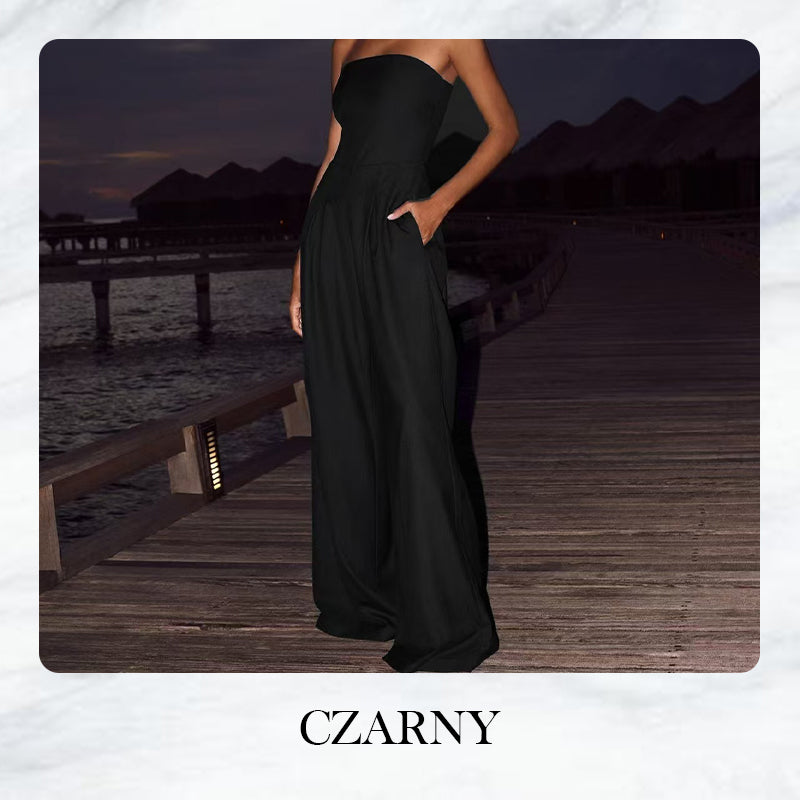 【S-XL】👗Női pánt nélküli kombiné, zsebekkel