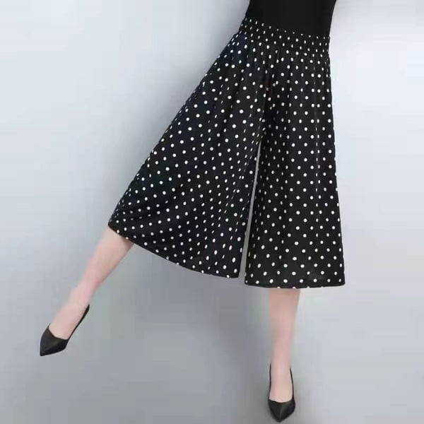 Női nadrág magas derékkal, hajtogatott sifonnal és széles szárral