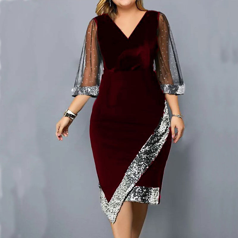 ✨Sequin Sheer Mesh női ruhák