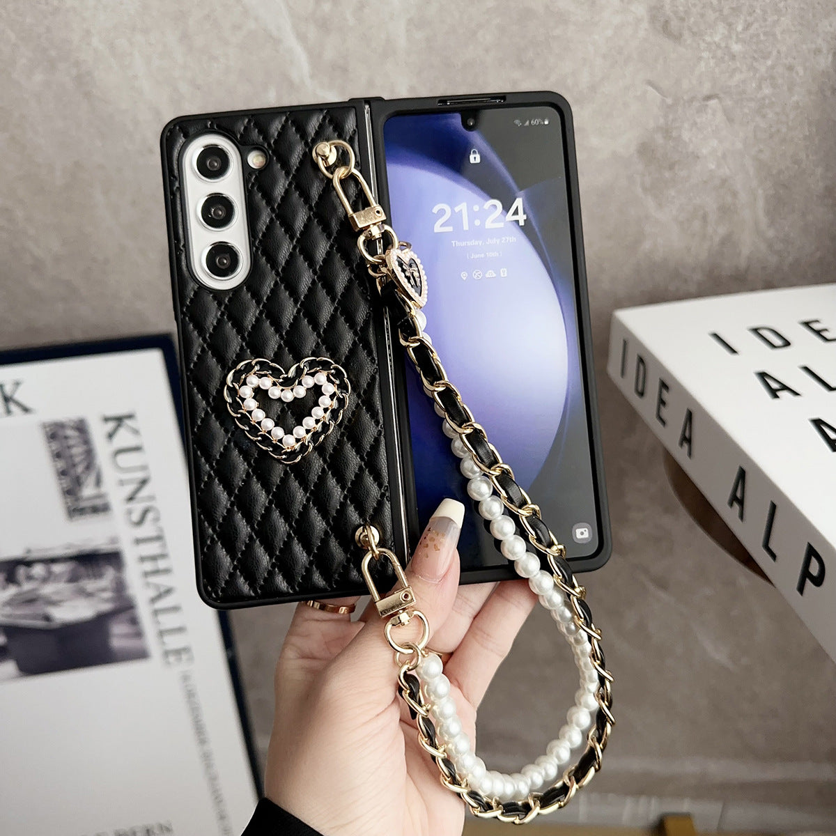 Love Pearl Leather Strap tok Samsung Galaxy Z Fold 6/5/4/3