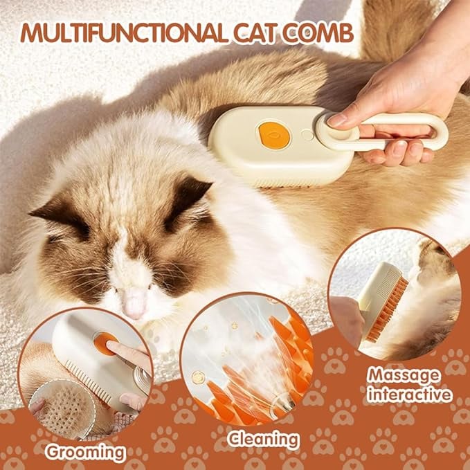 🐕🐱 3 az 1-ben Pet Grooming Vapour Kefe kutyáknak/macskáknak
