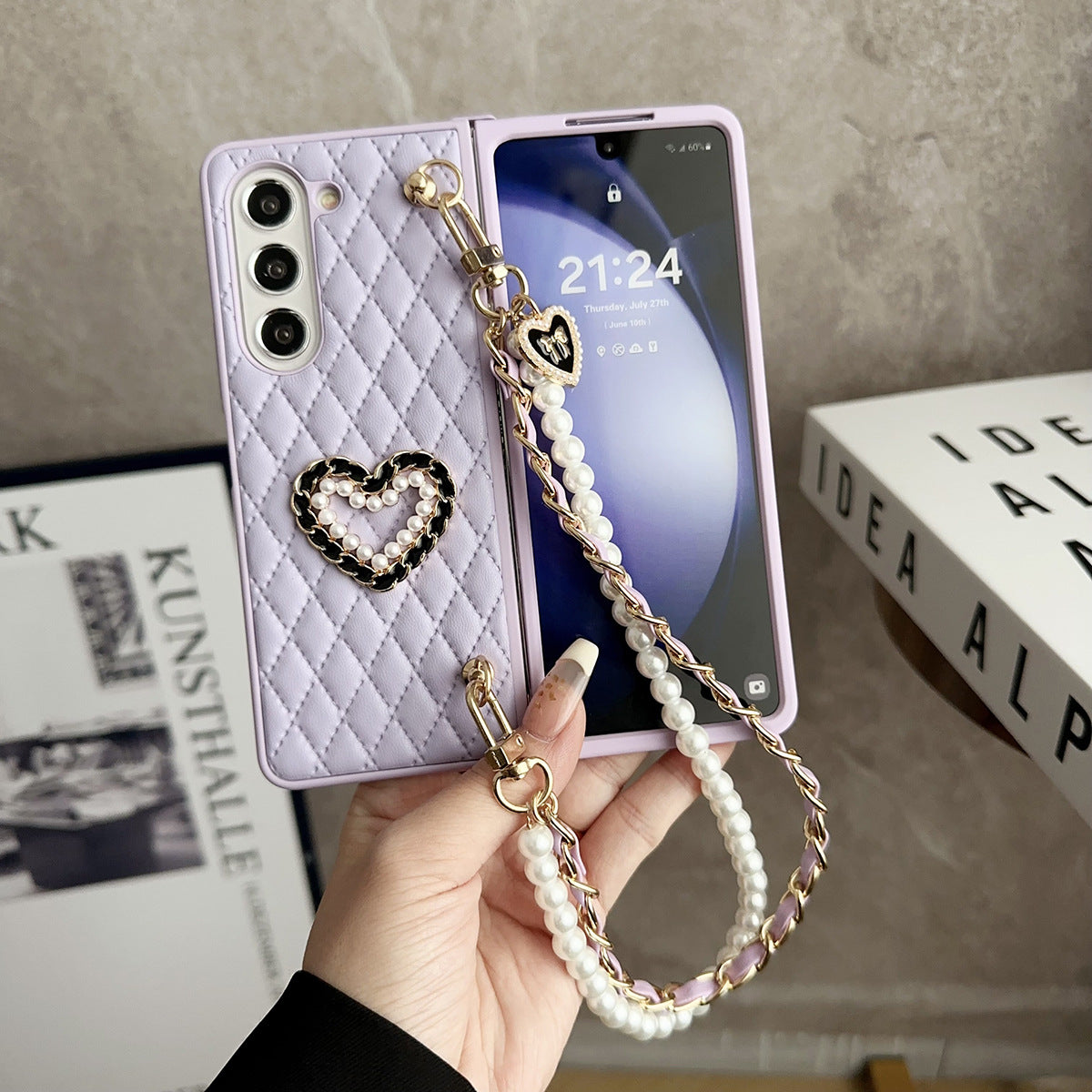 Love Pearl Leather Strap tok Samsung Galaxy Z Fold 6/5/4/3