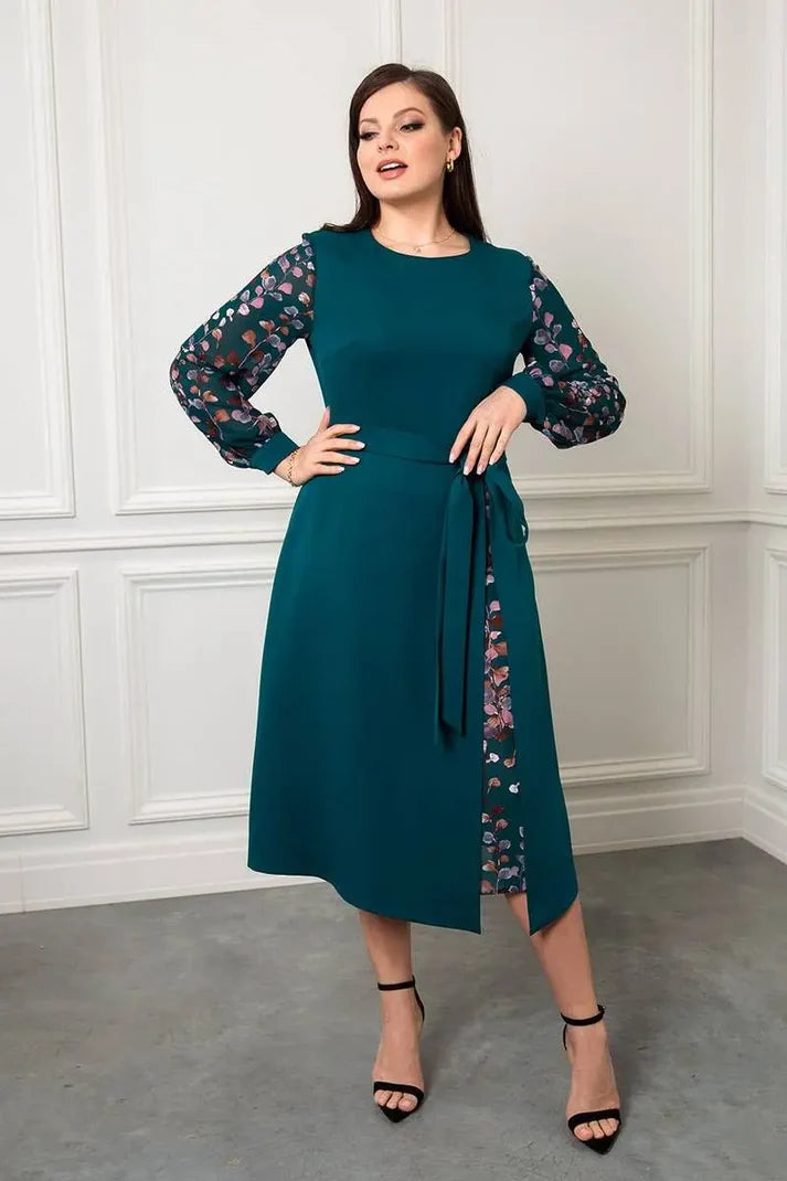 Modern és luxus ruha virágmintával