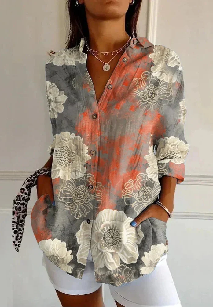 Kima - Elegáns virágmintás blúz