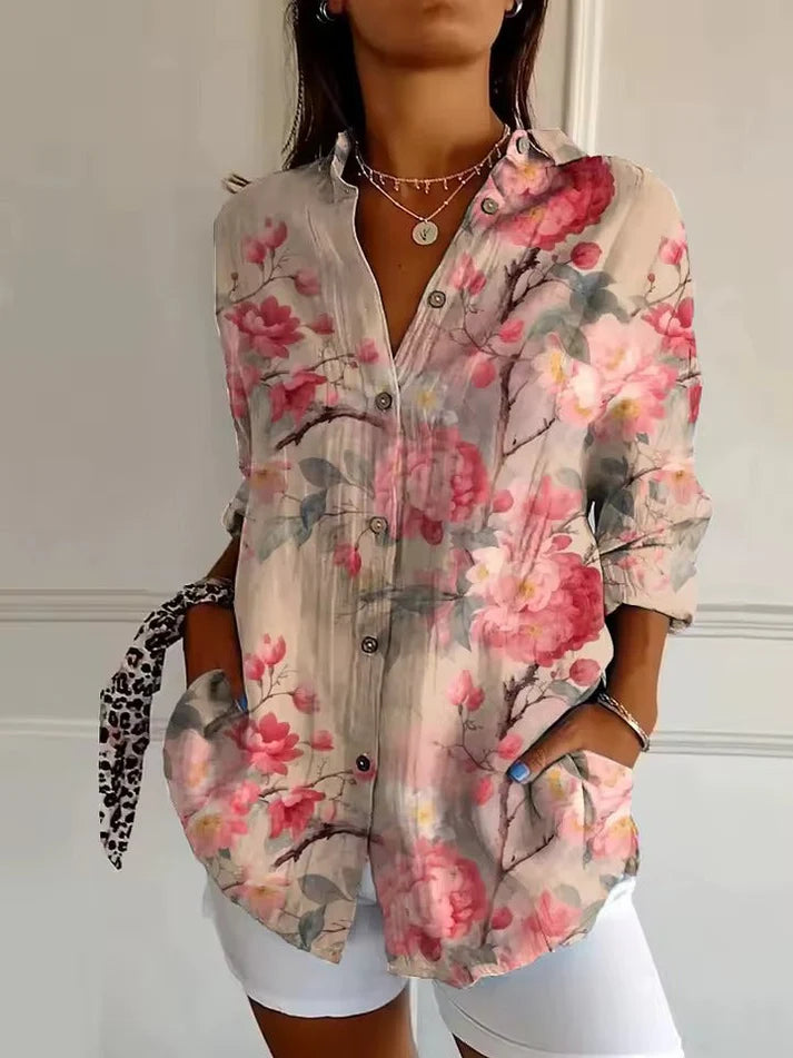 Kima - Elegáns virágmintás blúz