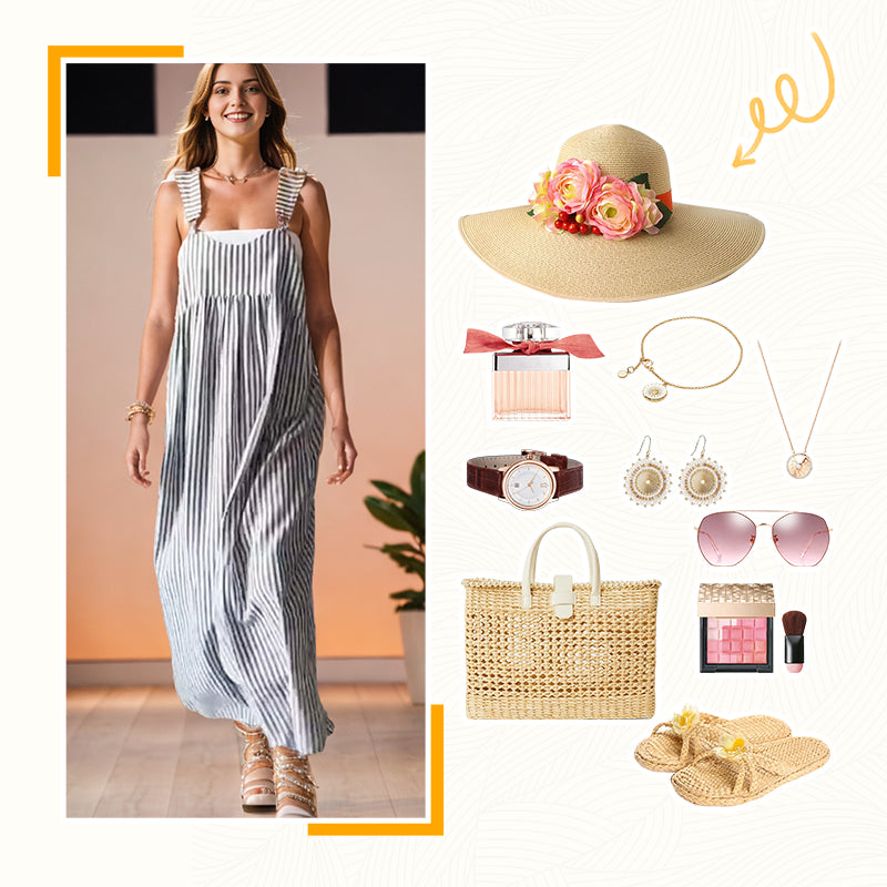 ✨Hétköznapi csíkos camisole ruha - fáradságmentes stílus és kényelem