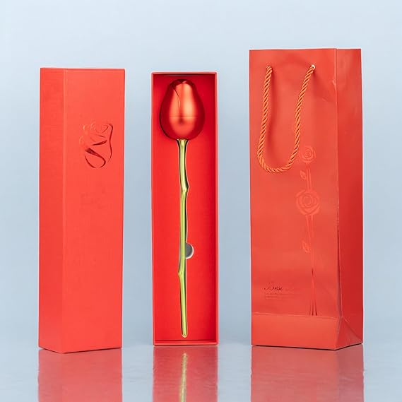 Rózsa szál szív alakú medál nyaklánc ajándék szett