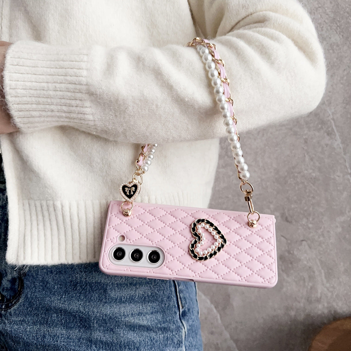 Love Pearl Leather Strap tok Samsung Galaxy Z Fold 6/5/4/3