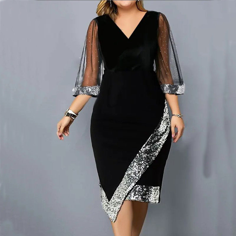 ✨Sequin Sheer Mesh női ruhák