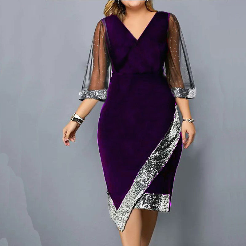 ✨Sequin Sheer Mesh női ruhák