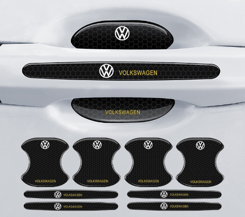 Szénszálas autó ajtókilincs kesztyű + ütközésgátló csíkok (8 db/1 készlet).