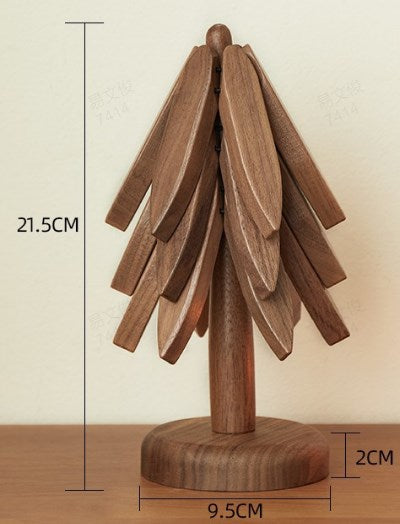 🌲 Szigetelt poháralátétek tömör fa karácsonyfa poháralátétek ☕