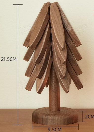🌲 Szigetelt poháralátétek tömör fa karácsonyfa poháralátétek ☕