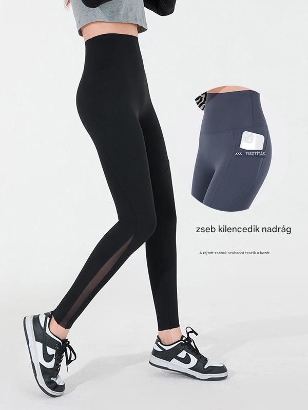 đ„NĆi magas derekĂș hĂĄlĂłs leggings oldalsĂł zsebbel - pocakkontroll Ă©s popsi emelĂ©s