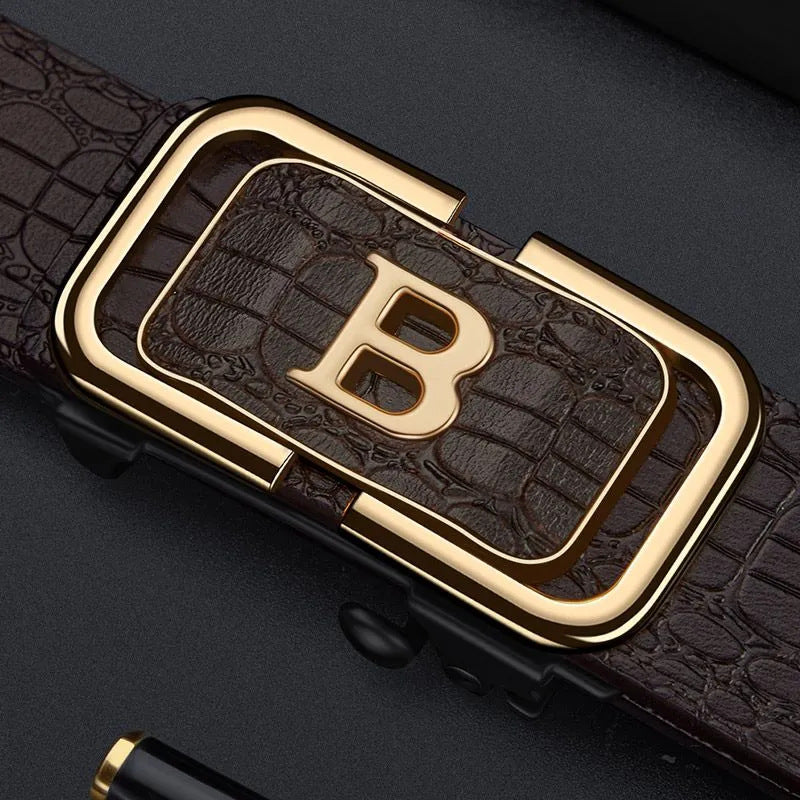 Nagy luxus férfi krokodil mintás automata csatos öv