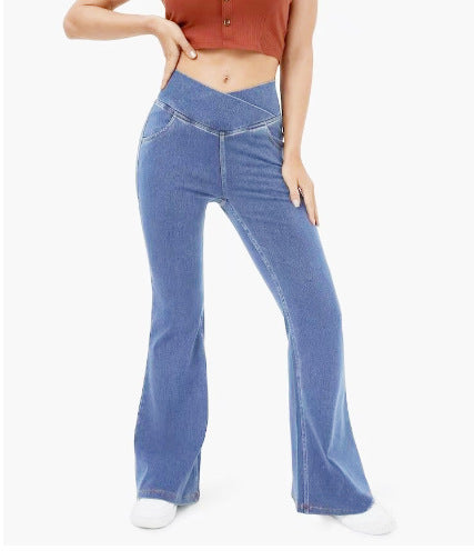 ✨👖【XS-4XL】Ladies magas derekú, elasztikus farmerek