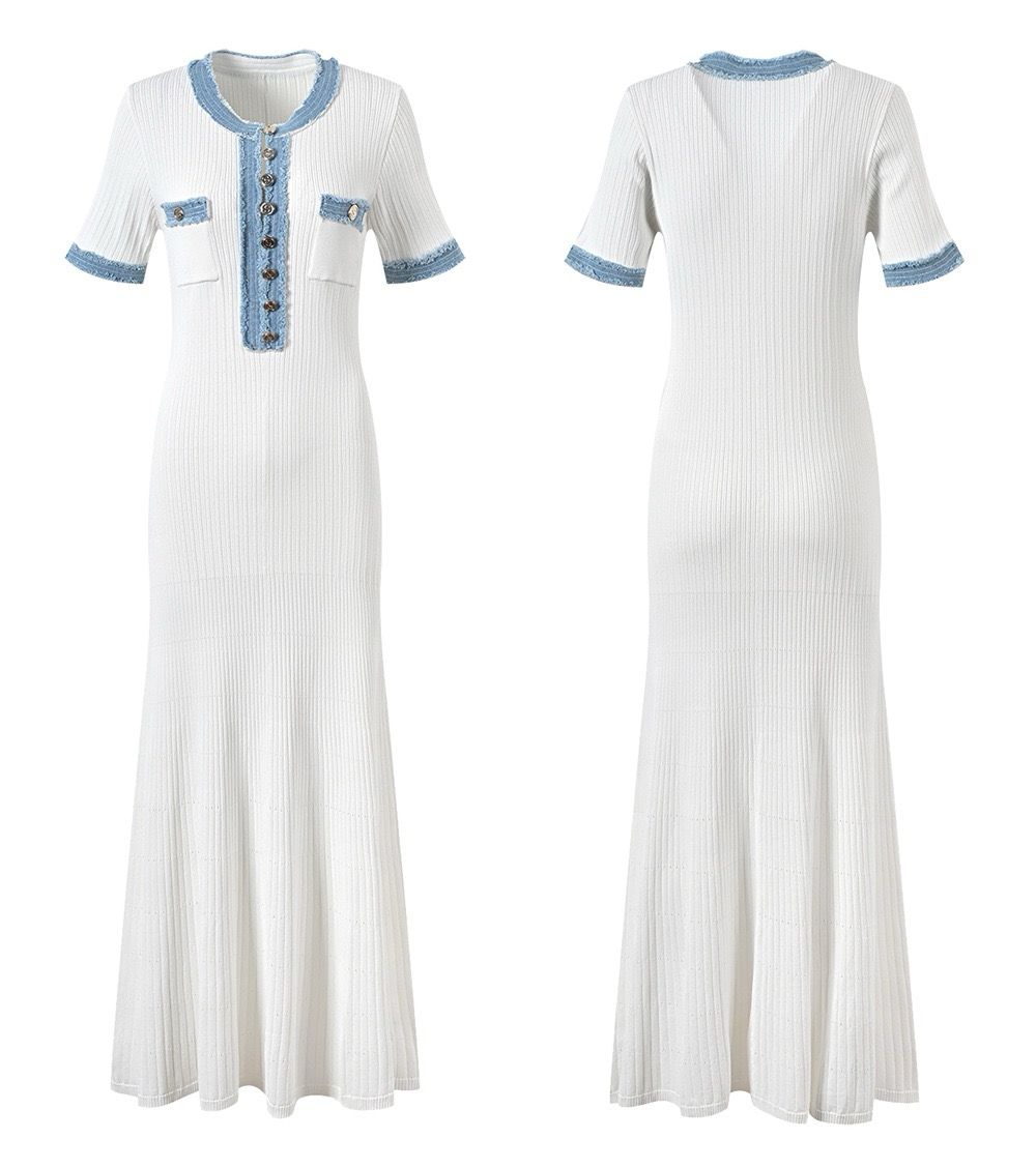 Prémium rövid ujjú derék karcsúsító Midi ruha