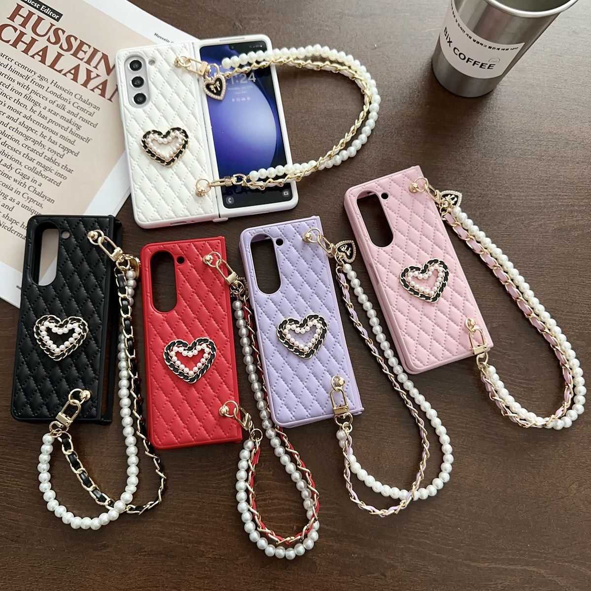 Love Pearl Leather Strap tok Samsung Galaxy Z Fold 6/5/4/3