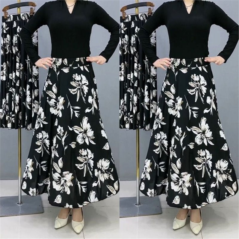 Jégselyem selyem rugalmas virágos szoknya