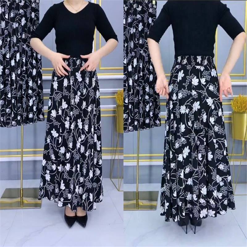 Jégselyem selyem rugalmas virágos szoknya