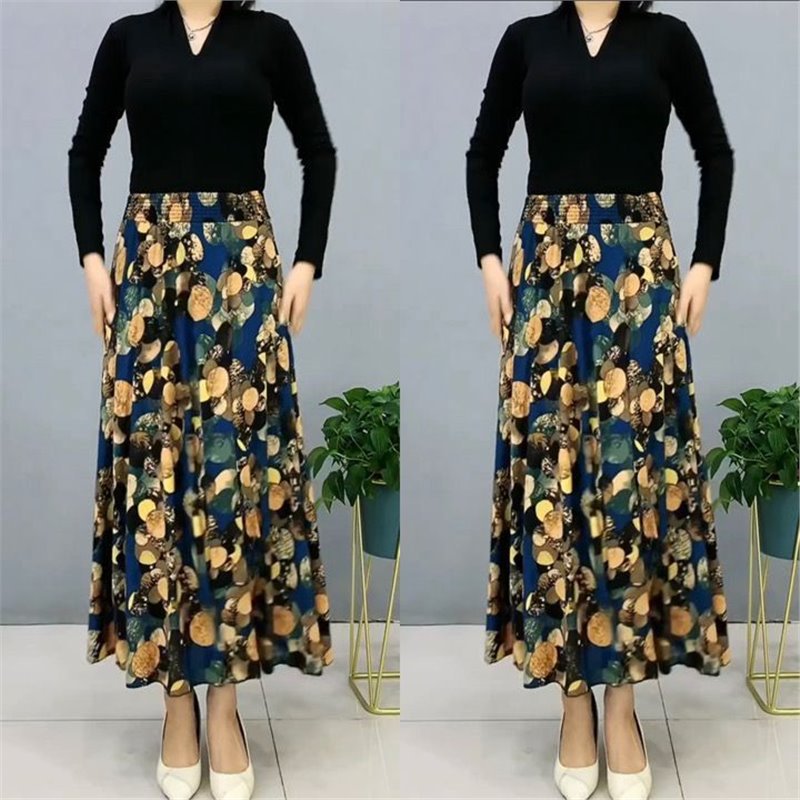 Jégselyem selyem rugalmas virágos szoknya