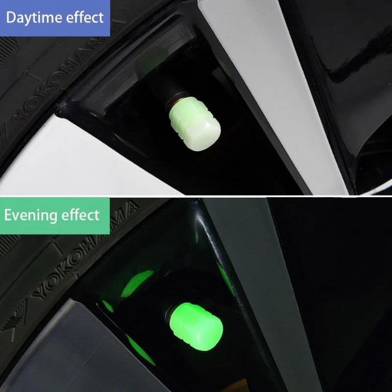 20 darabos neon zöld fényű kerékabroncs szelepfedél – nem igényel elemet, univerzális méret