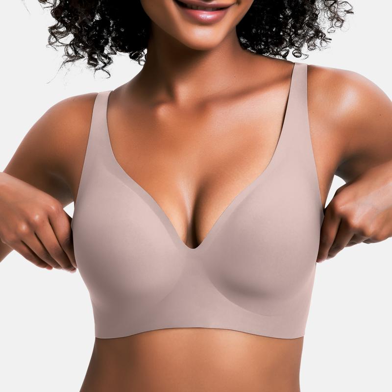 💜Jelly Wireless Női Kényelmes, Merevítő nélküli Melltartók Push Up Melltartók Varrás nélküli Pólók Melltartók Mély V Kivágású Mindennapi Melltartók