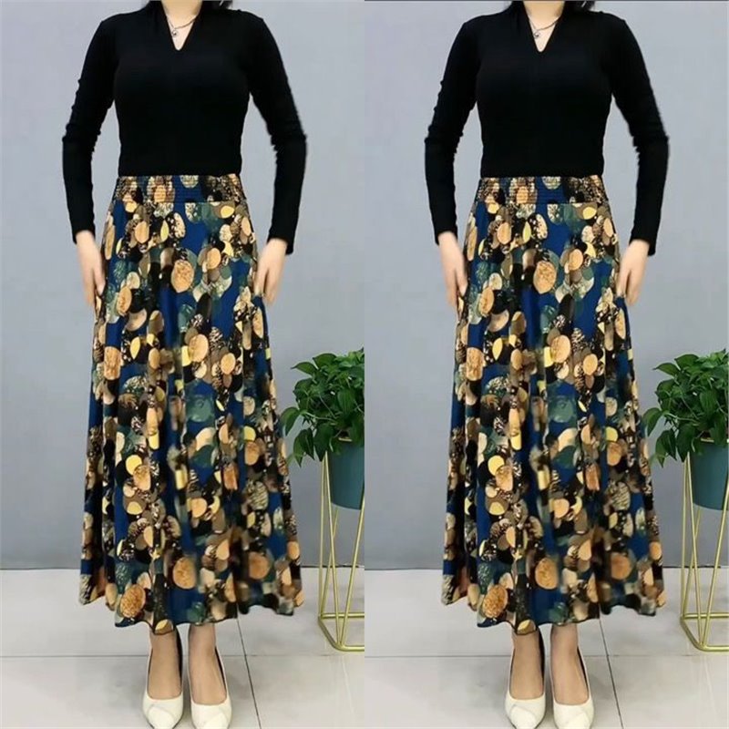 Jégselyem selyem rugalmas virágos szoknya