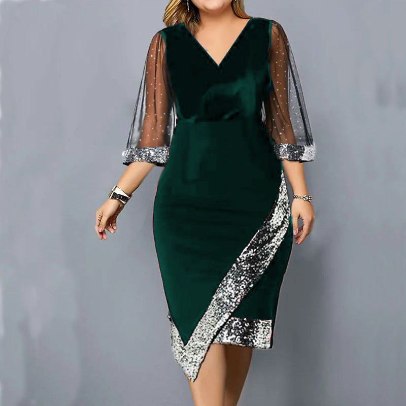 ✨Sequin Sheer Mesh női ruhák