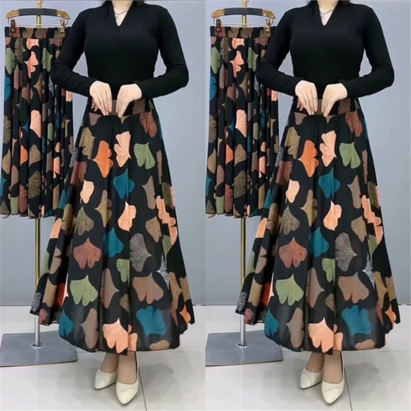 Jégselyem selyem rugalmas virágos szoknya