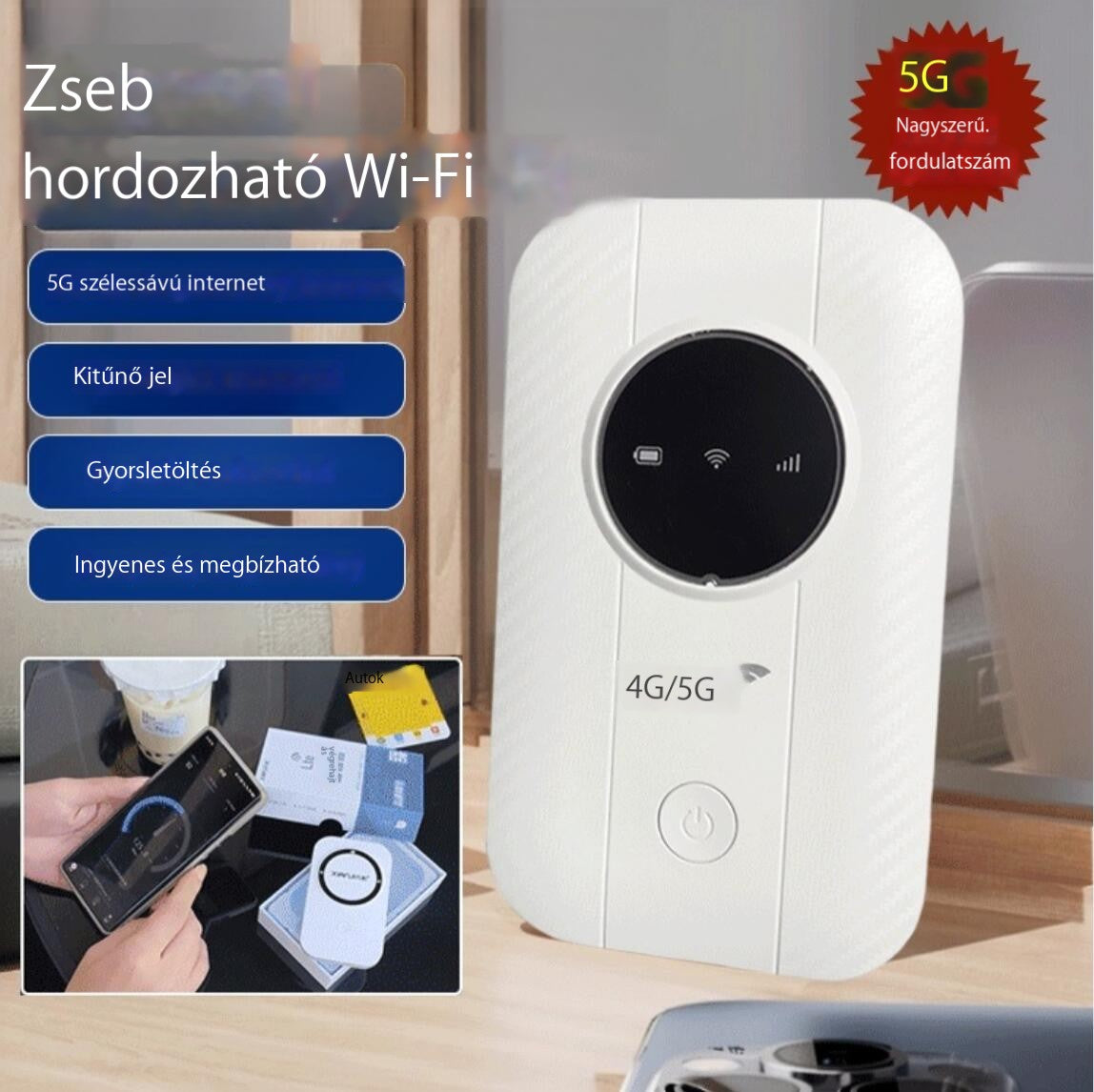 Univerzális, nagy sebességű hordozható Wifi világszerte(Wersja węgierska)