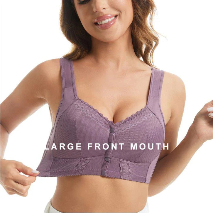 Légáteresztő női nagyméretű elöl záródó melltartó【1+1 ingyenes】