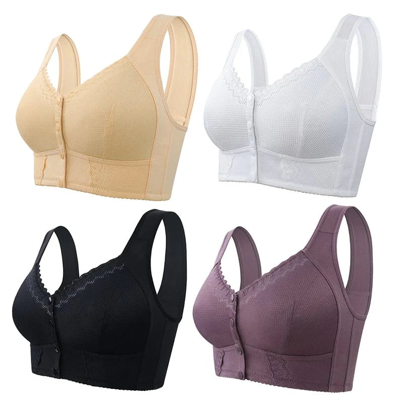 Légáteresztő női nagyméretű elöl záródó melltartó【1+1 ingyenes】