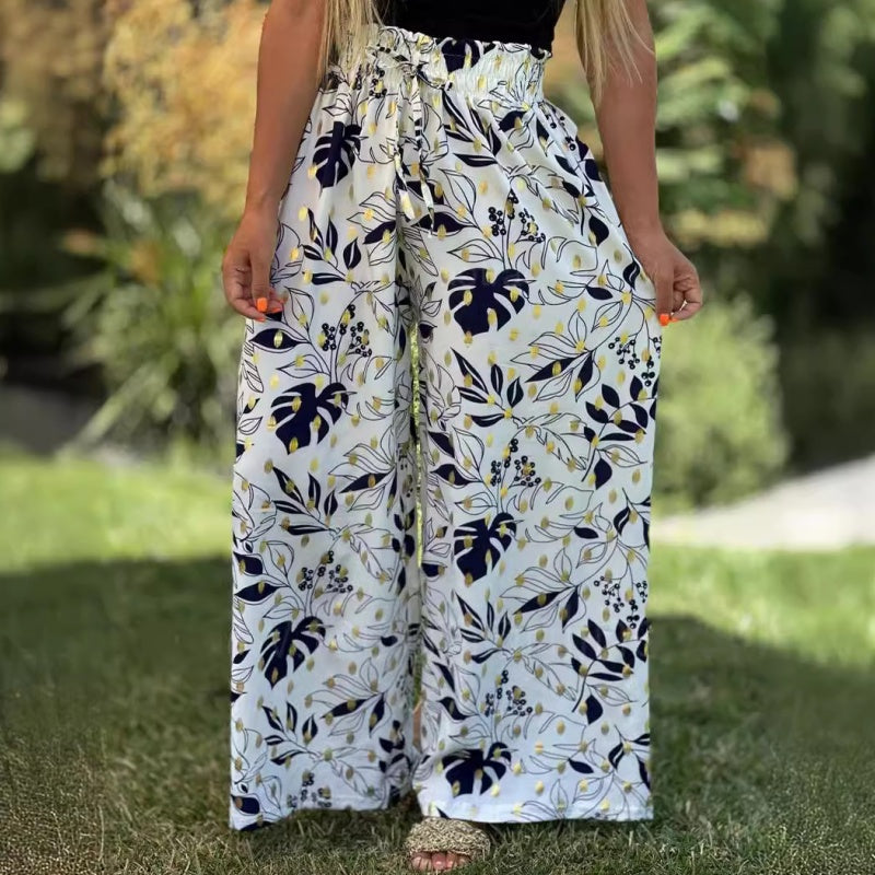 đ Nyomtatott szĂ©les szĂĄrĂș nĆi nadrĂĄg