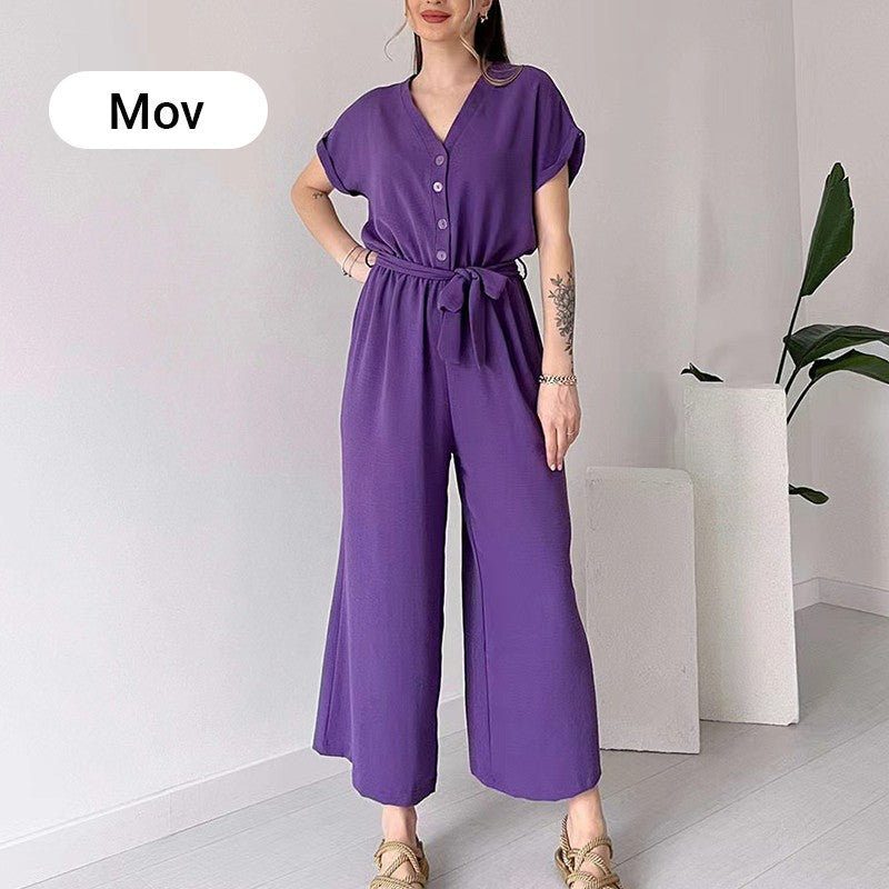 🌸Lehetséges női jumpsuit V-nyakkal