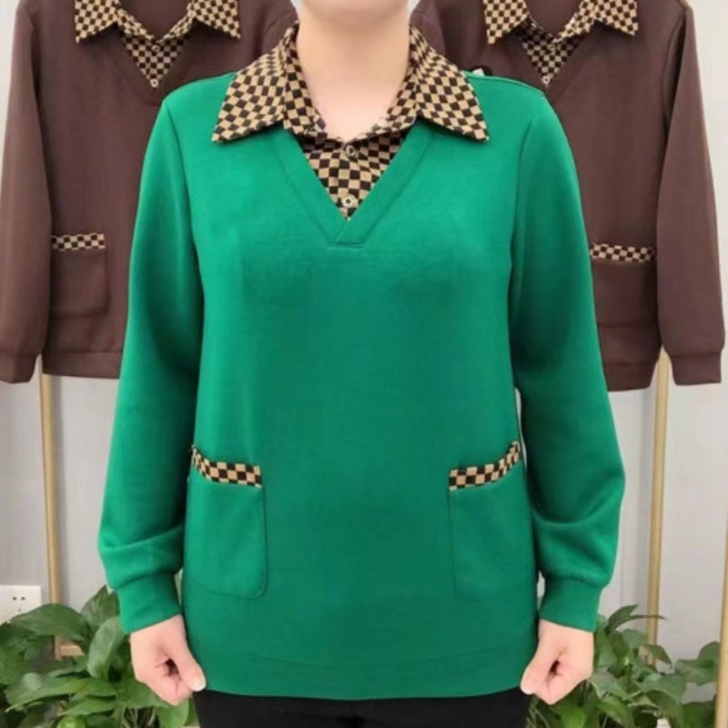 【M->4XL】Prémium női felsők kockás gallérral