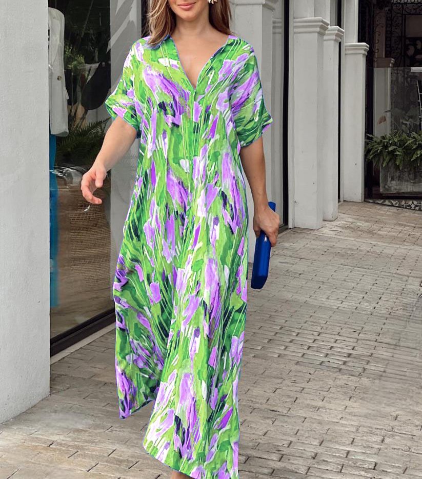 【M-XL】🌈Alkalmi ruha festett mintával