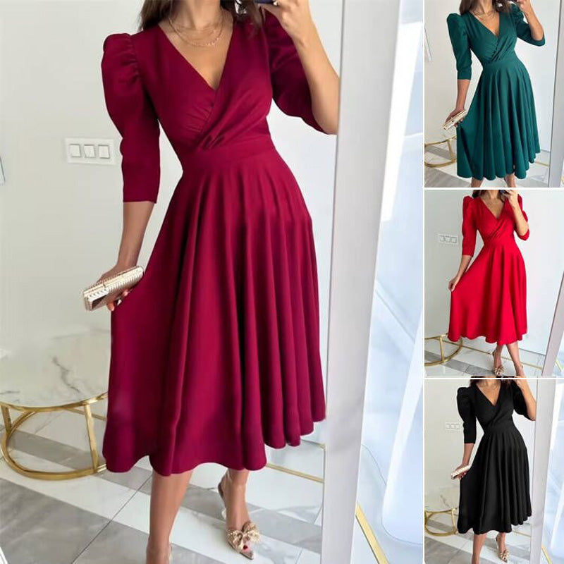 🌸Slim Fit női ruhák redős Sweetheart nyakkivágással