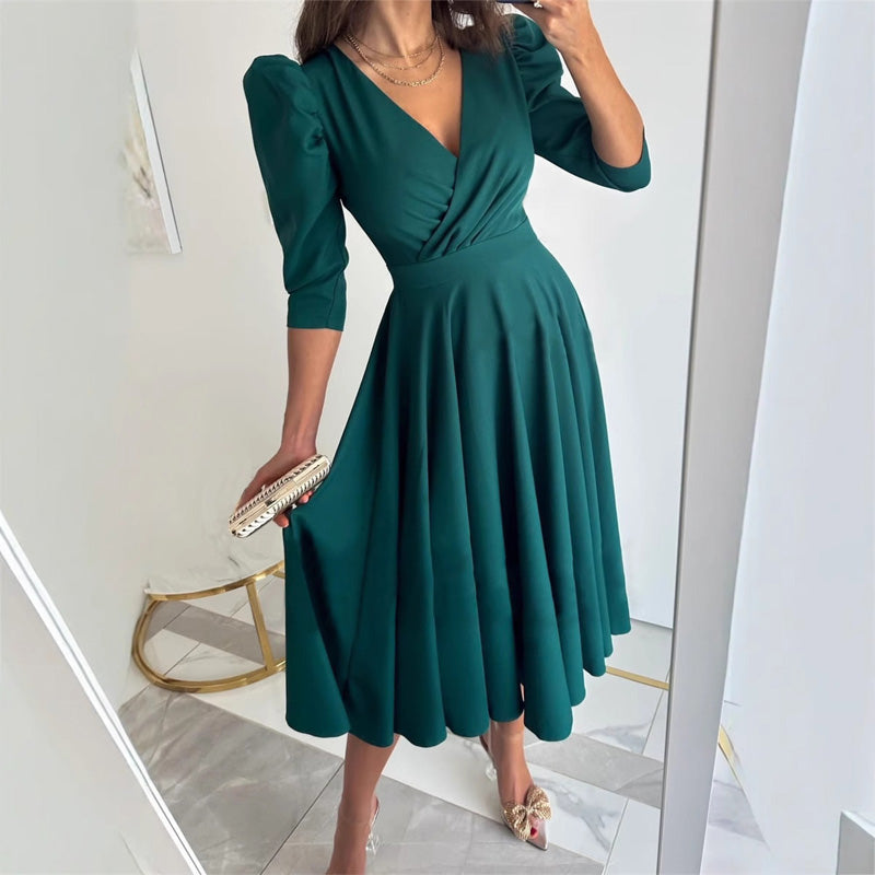 🌸Slim Fit női ruhák redős Sweetheart nyakkivágással
