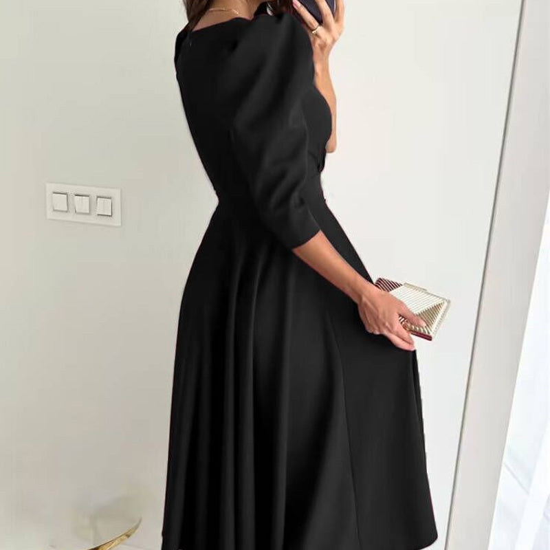 🌸Slim Fit női ruhák redős Sweetheart nyakkivágással