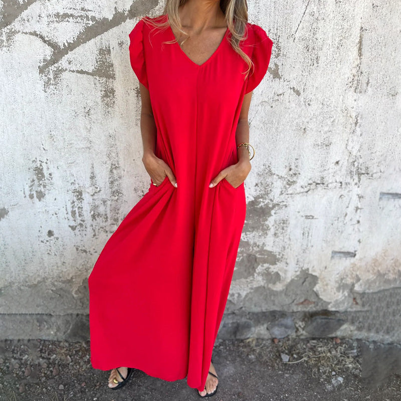 【S-3XL】👖Női leopárd és tömör V-nyakú kombinék