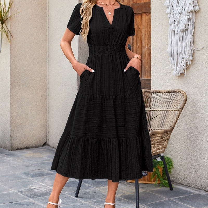 🔥👗Fodor pamut ruha egyszínű